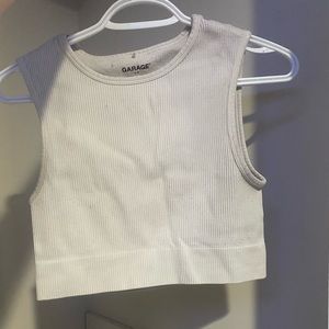Garage White Crop Top